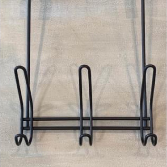 6 Hook Metal Over The Door Coat Hanger Black - Picture 5 of 8